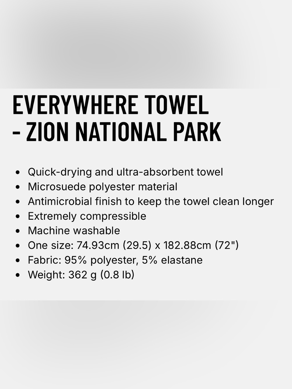 NWT Rumpl Everywhere Towel Zion National Park - Picture 3 of 9